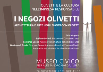 Ivrea, sabato 26 si inaugura la mostra ‘I negozi Olivetti. Architettura e arte negli showroom’