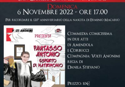 San Giorgio Canavese, domenica al Teatro Belloc c’è ‘Pautasso Antonio esperto di matrimonio