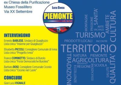 Quagliuzzo, giovedì 15 ‘Liste civiche e territori’ con Piemonte nel Cuore