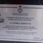 Quagliuzzo,il riconoscimento a Vittoria Minetti docente di lingua piemontese: un esempio da seguire