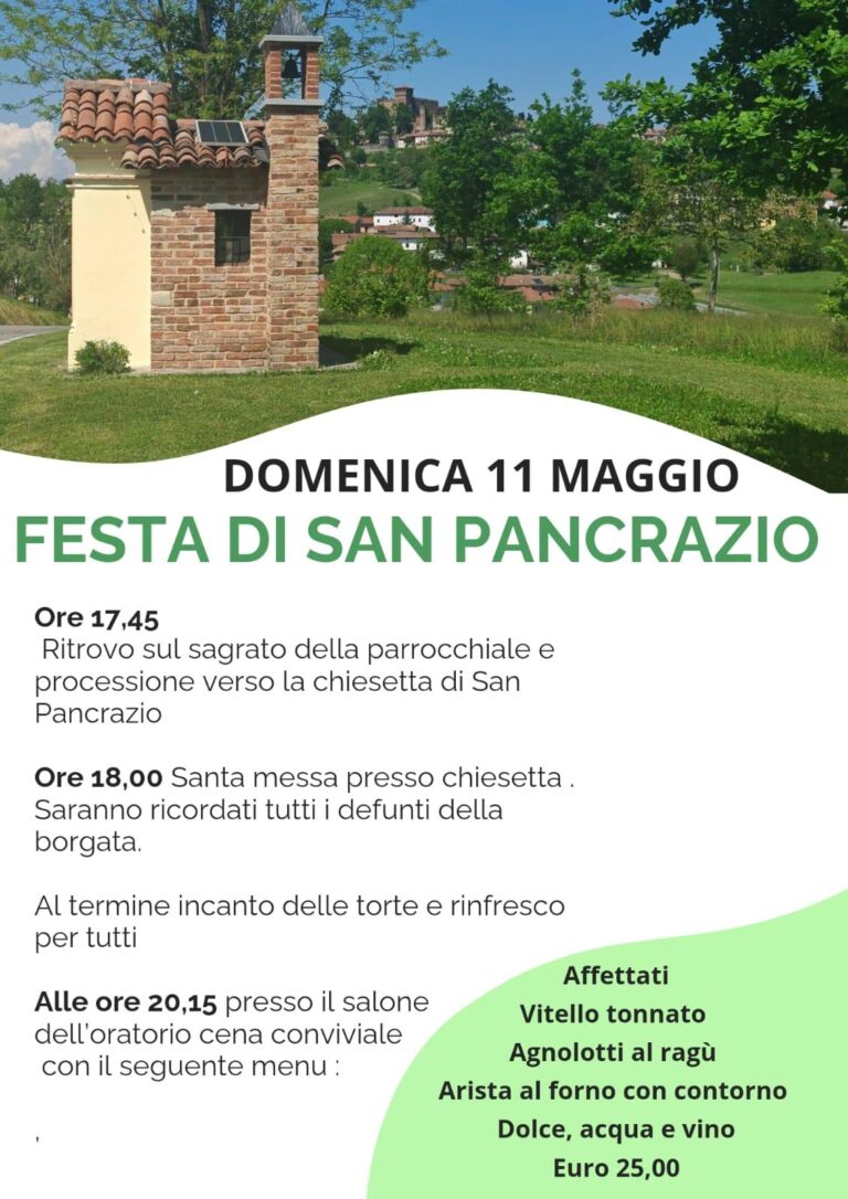 Valcerrina, Gabiano in festa per San Pancrazio