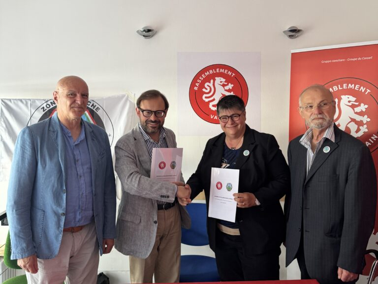 Aosta, siglato accordo tra Rassemblement Valdotain e movimento Zone Franche Montane della Val di Susa