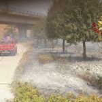 Buronzo, incendio di sterpaglie a Crocicchio