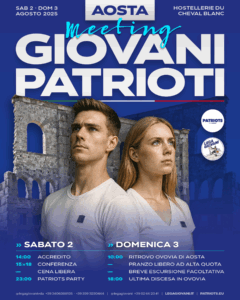 Aosta, il 2 e 3 agosto Meeting dei Giovani Patrioti