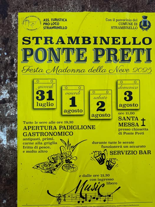 Strambinello, 4 giorni di festa al Ponte Preti