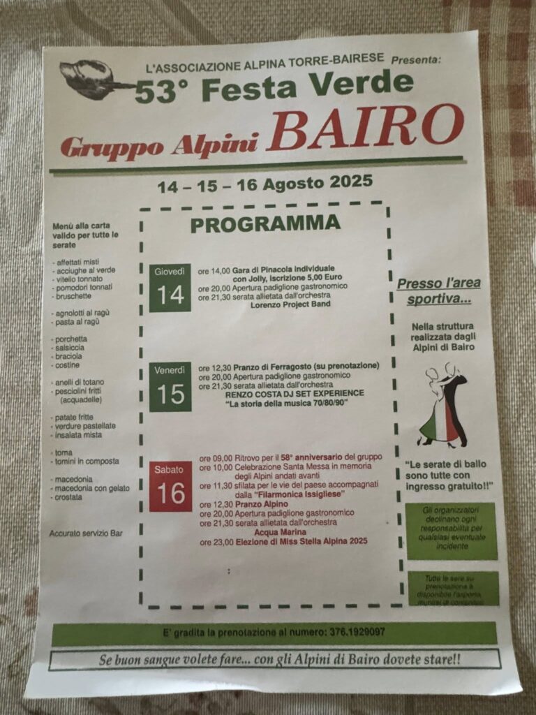 Bairo, tre giorni di Festa Verde