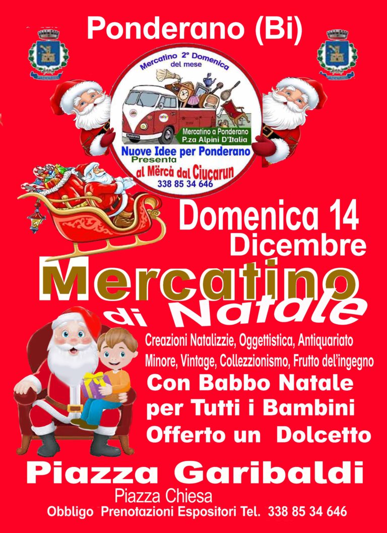 Ponderano, tutto pronto per il Mercato di Natale