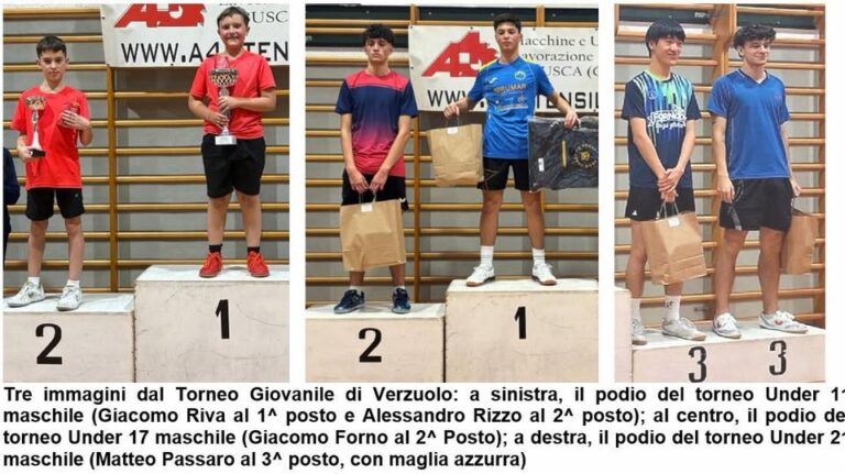 Tennistavolo Biella, ottimi risultati al torneo giovanile di Verzuolo