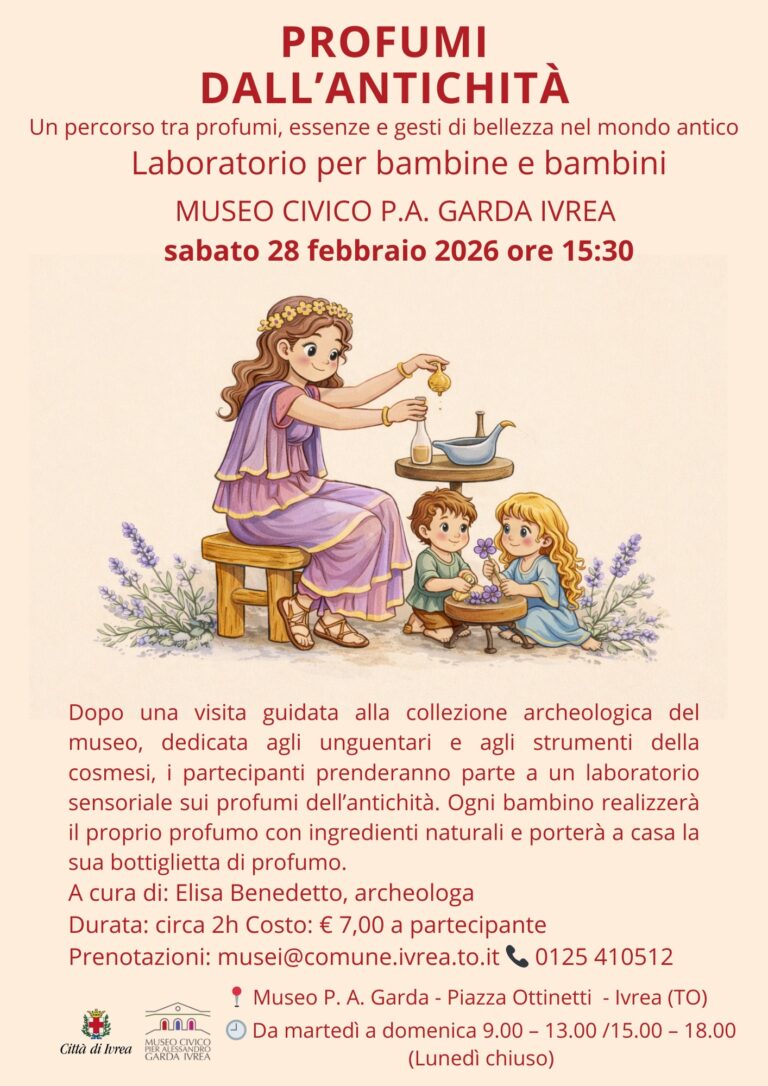Ivrea, Profumi dall’antichità: un laboratorio per bambine e bambini
