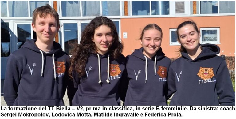 Tennistavolo Biella, V2 femminile praticamente ai play off per il passaggio di categoria