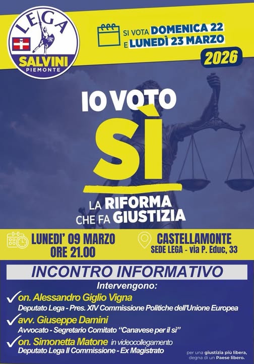 Castellamonte, incontro pubblico sulla giustizia