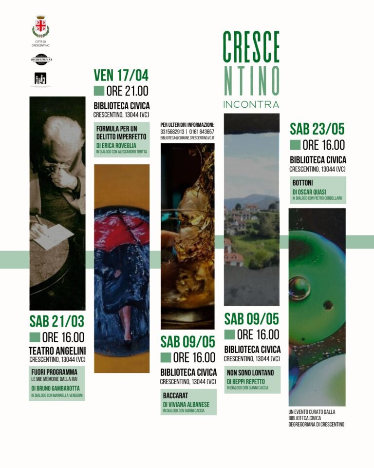 Crescentino Incontra una primavera con libri, storie e autori